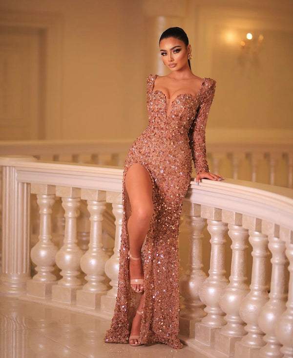 Pure Pink Evening Dress| Latest Evening Dresses XL / Pink / Lace Pure Pink Evening Dress| Latest Evening Dresses XL / Pink / Lace