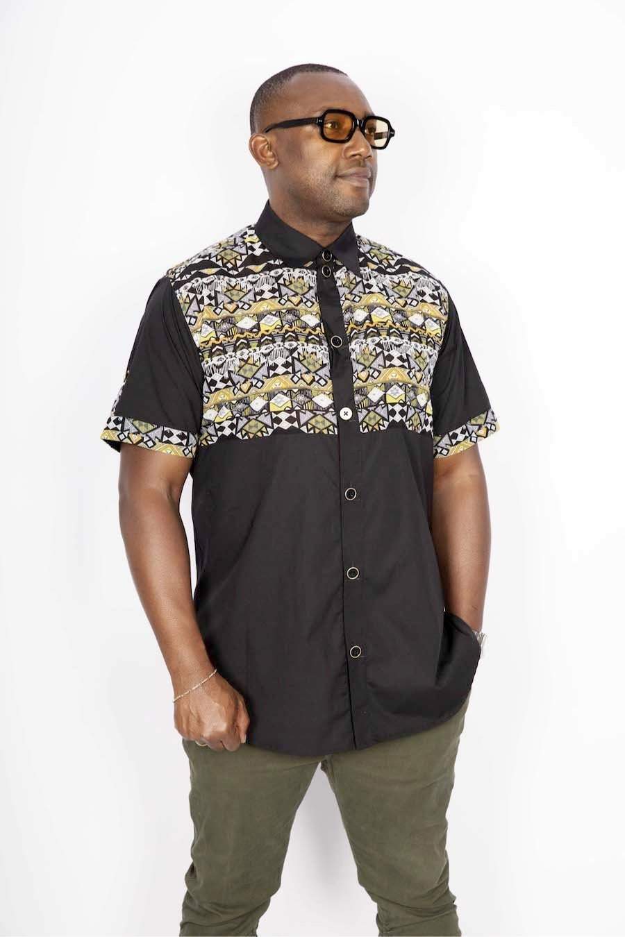 African Men Shirt Tribes | Trendy African Shirts for Men M / Black / Cotton African Men Shirt Tribes | Trendy African Shirts for Men M / Black / Cotton