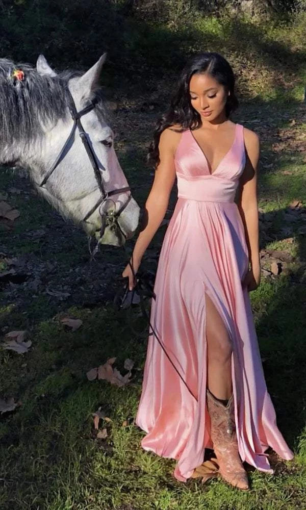 Reasonable Pink Evening Dress| Evening Dresses XXXL / Pink / Satin