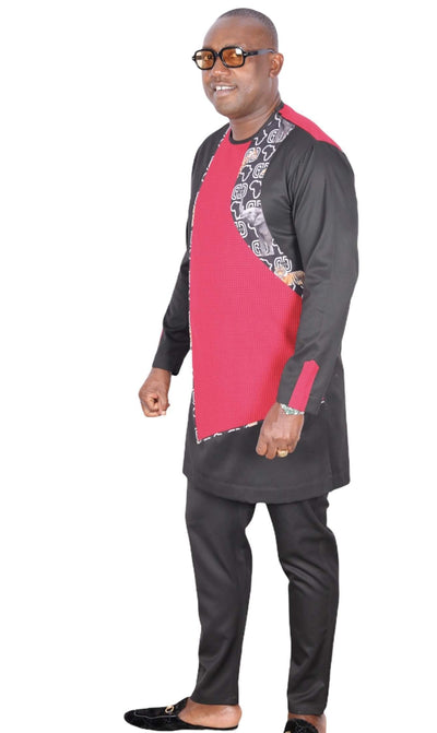 African Senator Dress Black-danddclothing-African Wear for Men,Linen,Traditionals