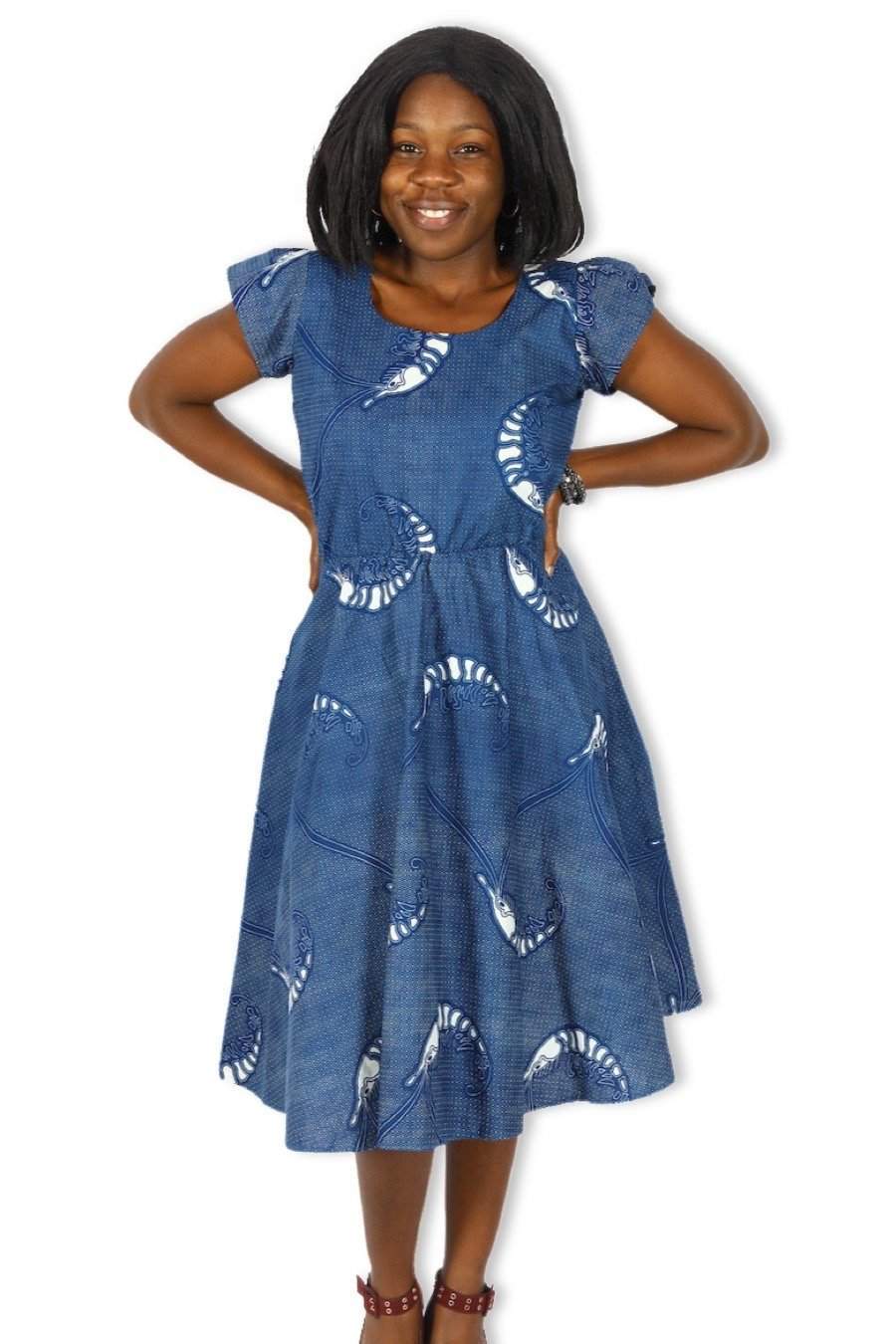 white christmas dresses Ankara Dress Midi Blue – D&D Clothing