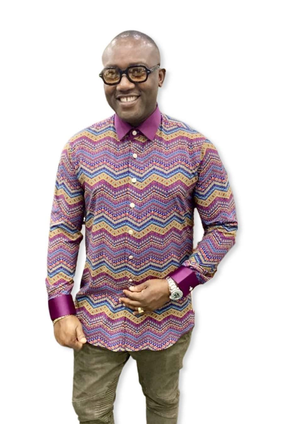 African Shirt Wolf D&D Blue | African Clothing For Men