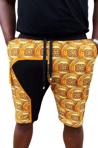 African Shorts Yellow-danddclothing-African Wear for Men,Black,Men Trousers,shorts