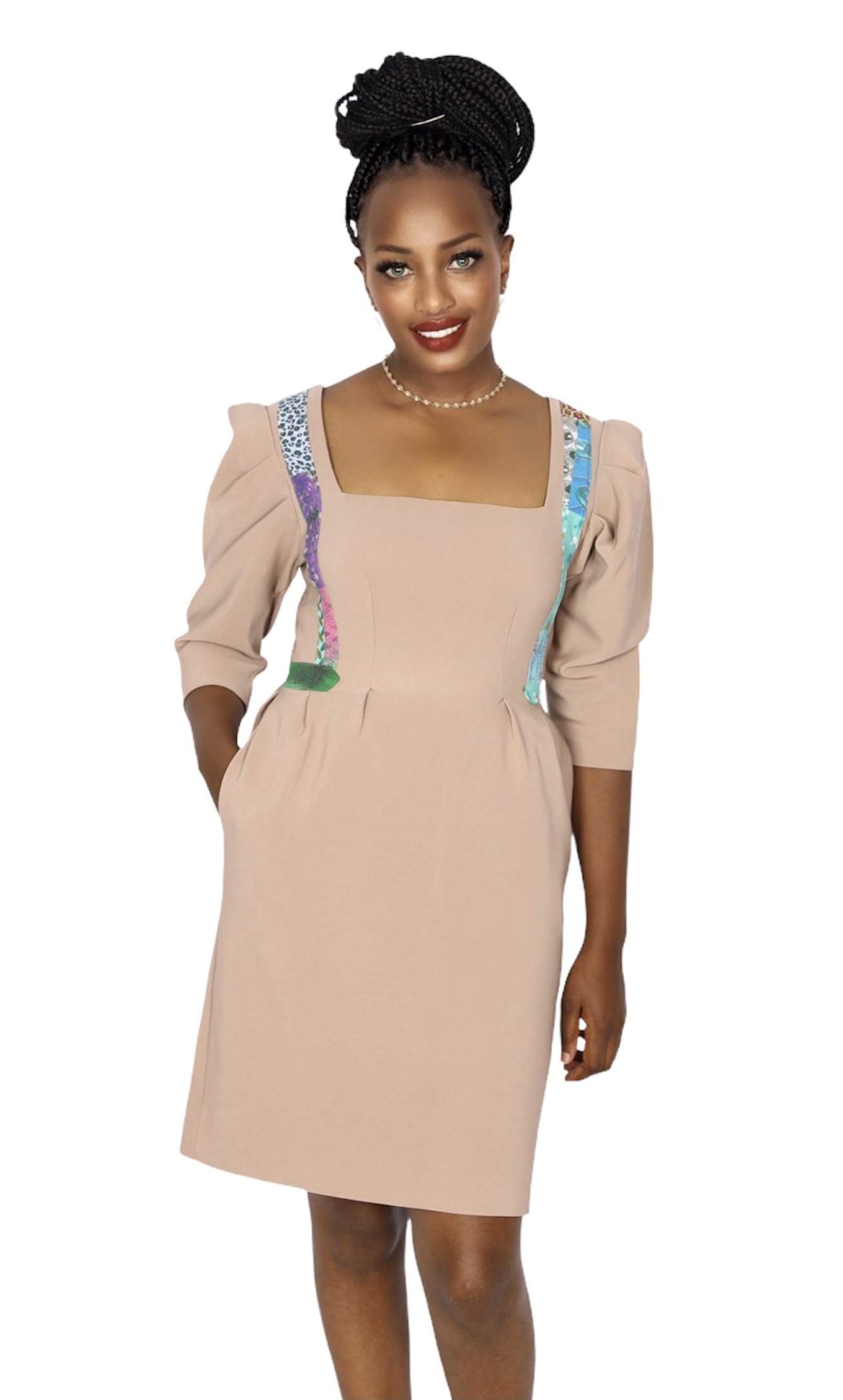 beige ladies dress Levmjia Summer Dresses For Women Plus Size Clearance Fashion Casual Solid 3/4 Sleeve One Ruffle Shoulder Mini Dress Beige