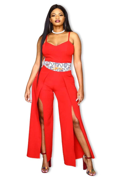 Red African Sexy Jumpsuit-danddclothing-AFRICAN WEAR FOR WOMEN,FEATURED,Jumpsuits,Women Jumpsuit