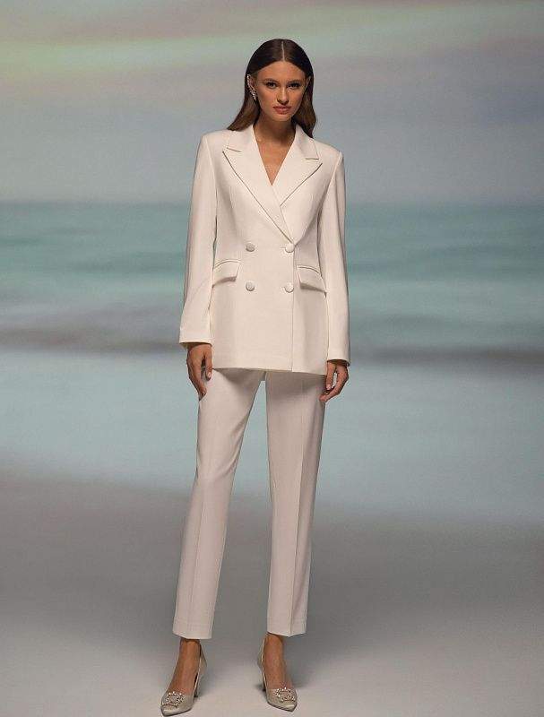 Elegant white suits for cheap ladies