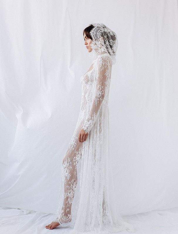 white wedding dress with flowers Flower White Wedding Dress| Wedding Gowns XS / White / Lace