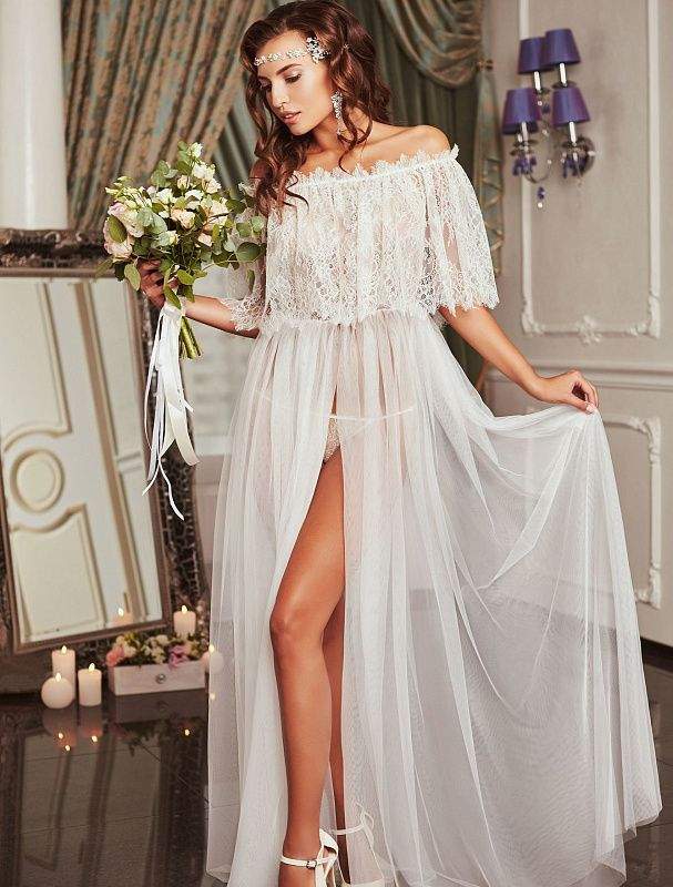 Beach White Wedding Dress-danddclothing-Nightgown,White