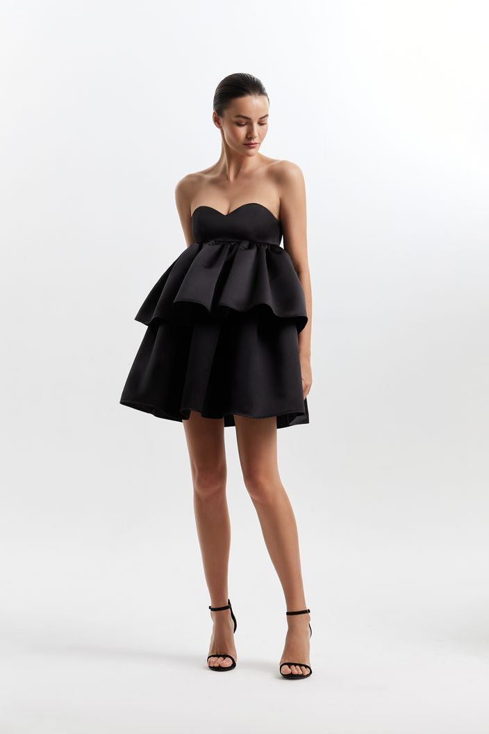 Angie Elegant Off Shoulder Black Short Evening Dress