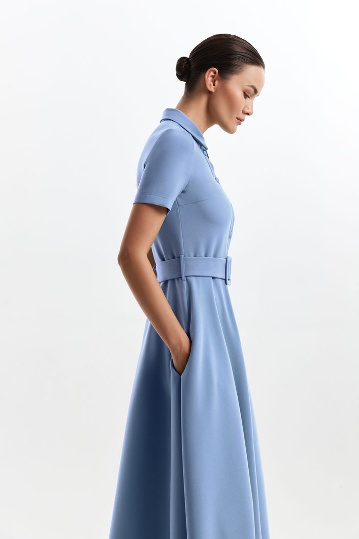 Aspen Elegant High Neck Ligh Blue Evening Dress