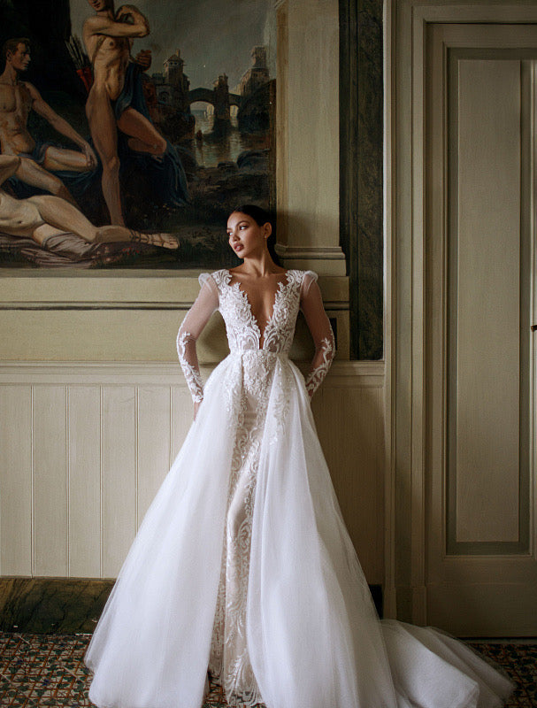 A-Line Wedding Gown With Lace | Wedding Gowns XXXL / White A-Line Wedding Gown With Lace | Wedding Gowns XXXL / White