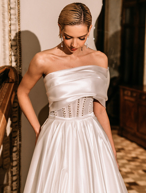 Allison Beautiful Off-Shoulder White Wedding Dress