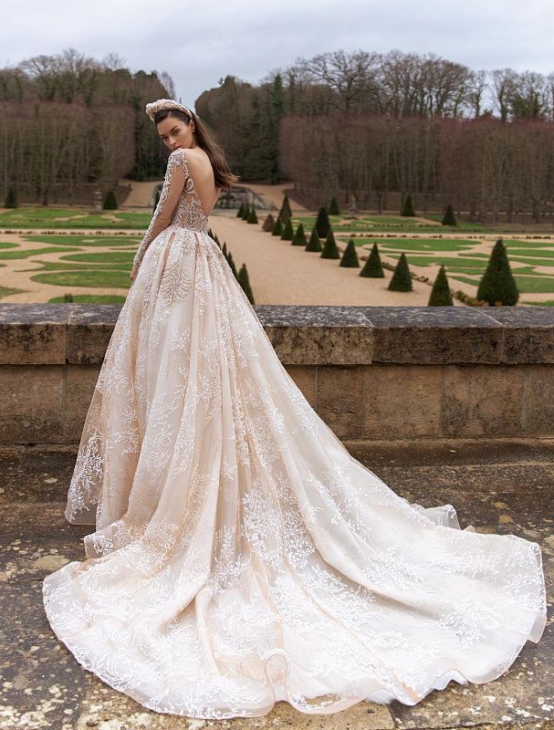 Jacqueline Elegant Long Sleeves White Wedding Dress