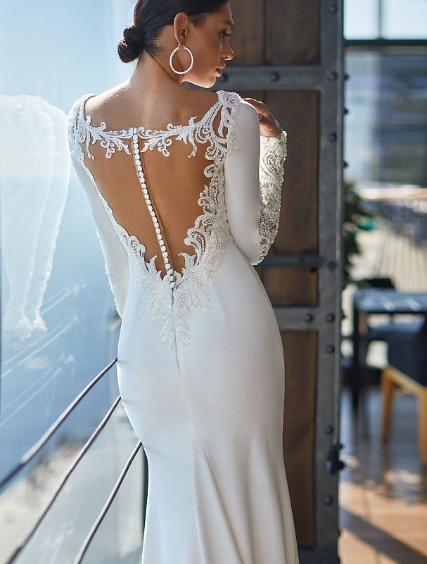 long dress with long sleeve malaysia Malaysia Elegant High Neck Long Sleeves White Wedding Dress XXXL / White