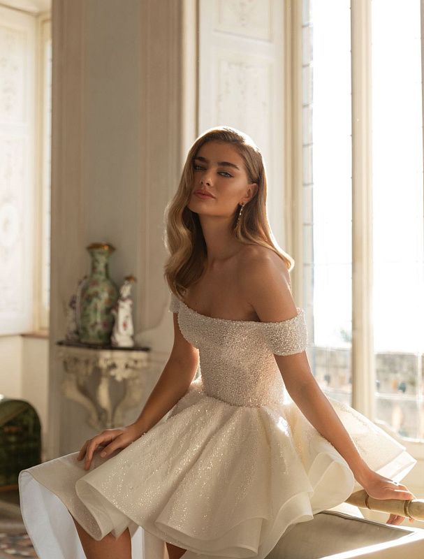 Parker Beautiful Off-Shoulder White Wedding Dress