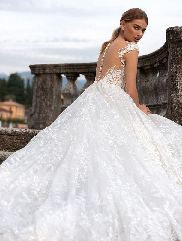 Remington Beautiful V-Neck White Wedding Dress