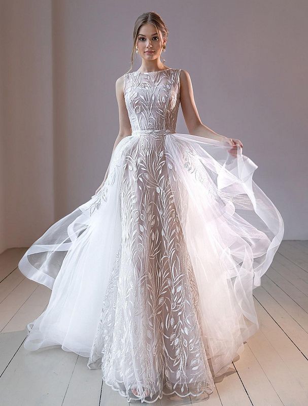 Julissa Elegant High Neck White Wedding Dress
