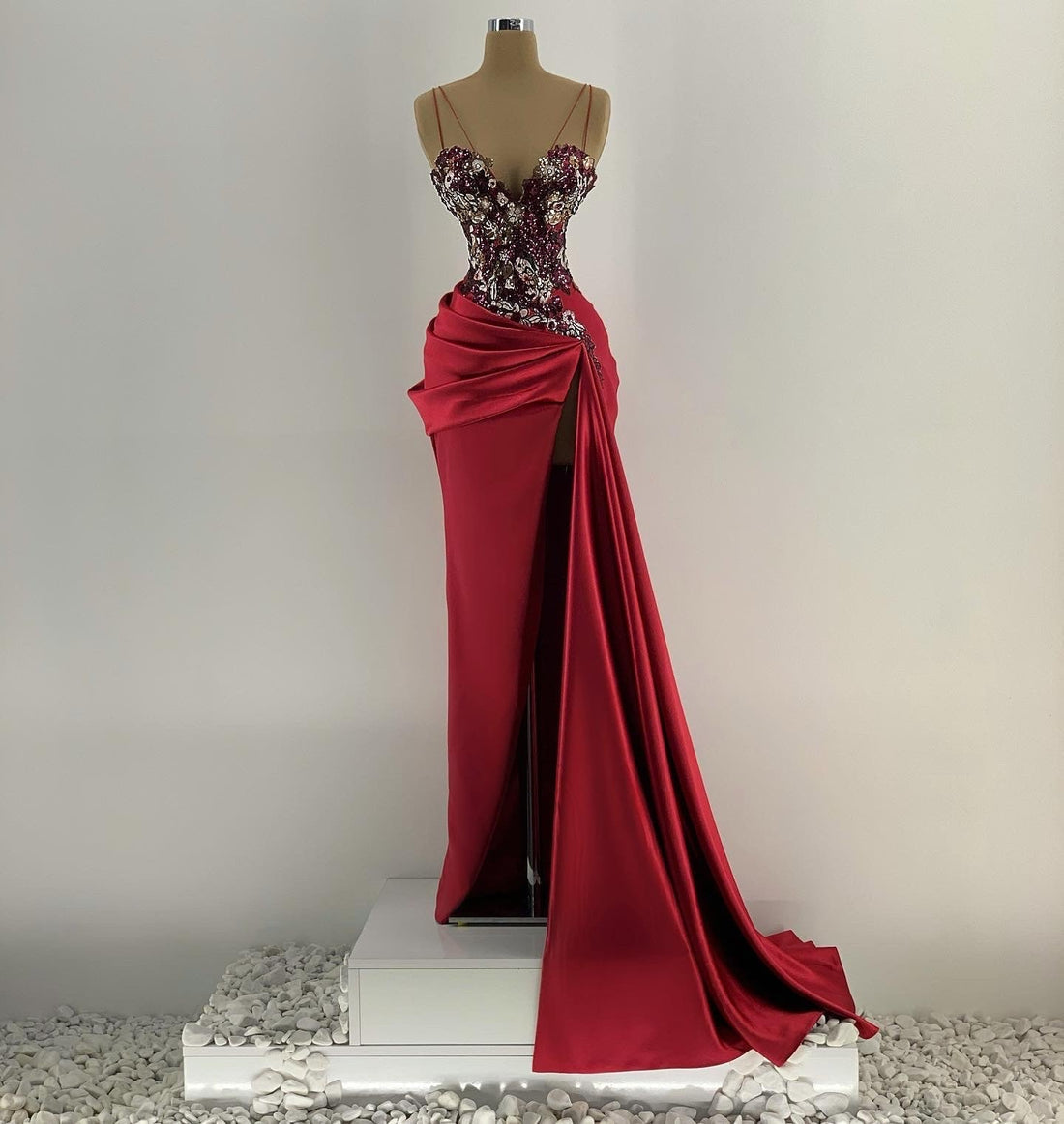 Abby Red Prom Evening Dresses