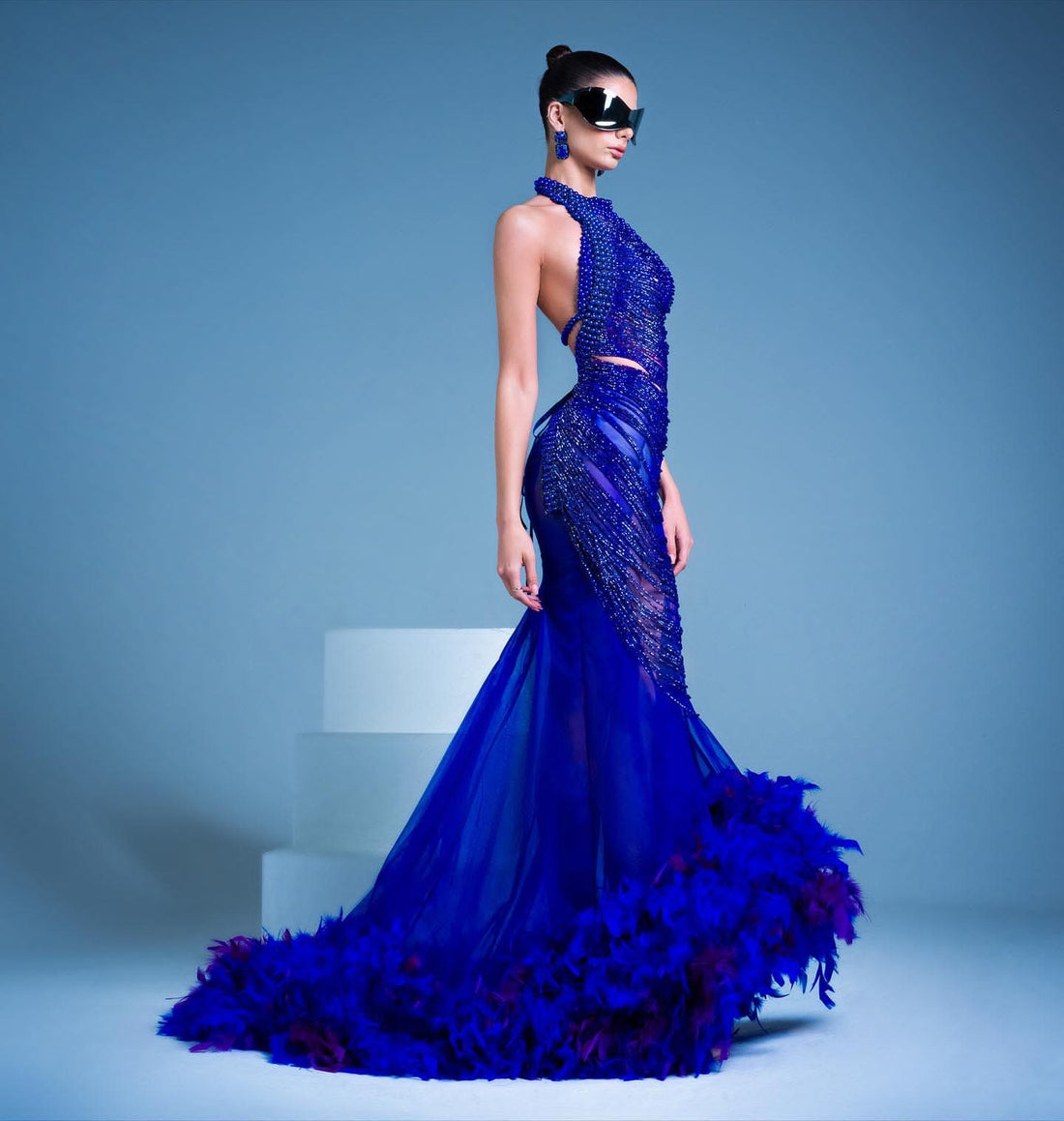 Lilyana Luxury Royal Blue Evening Dress XXL / Blue