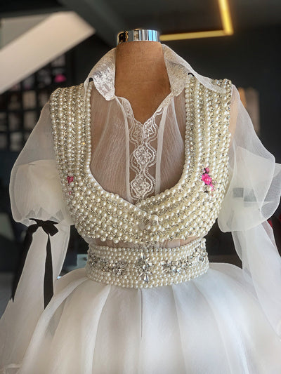 Adele White Flora Wedding Dress