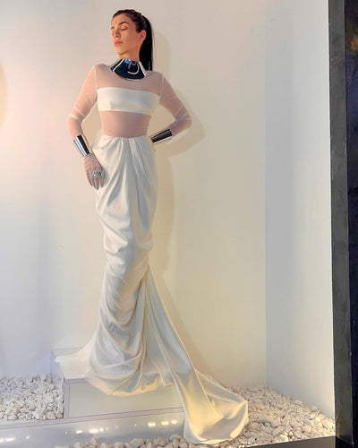 Brittany White Elegant Evening Dress
