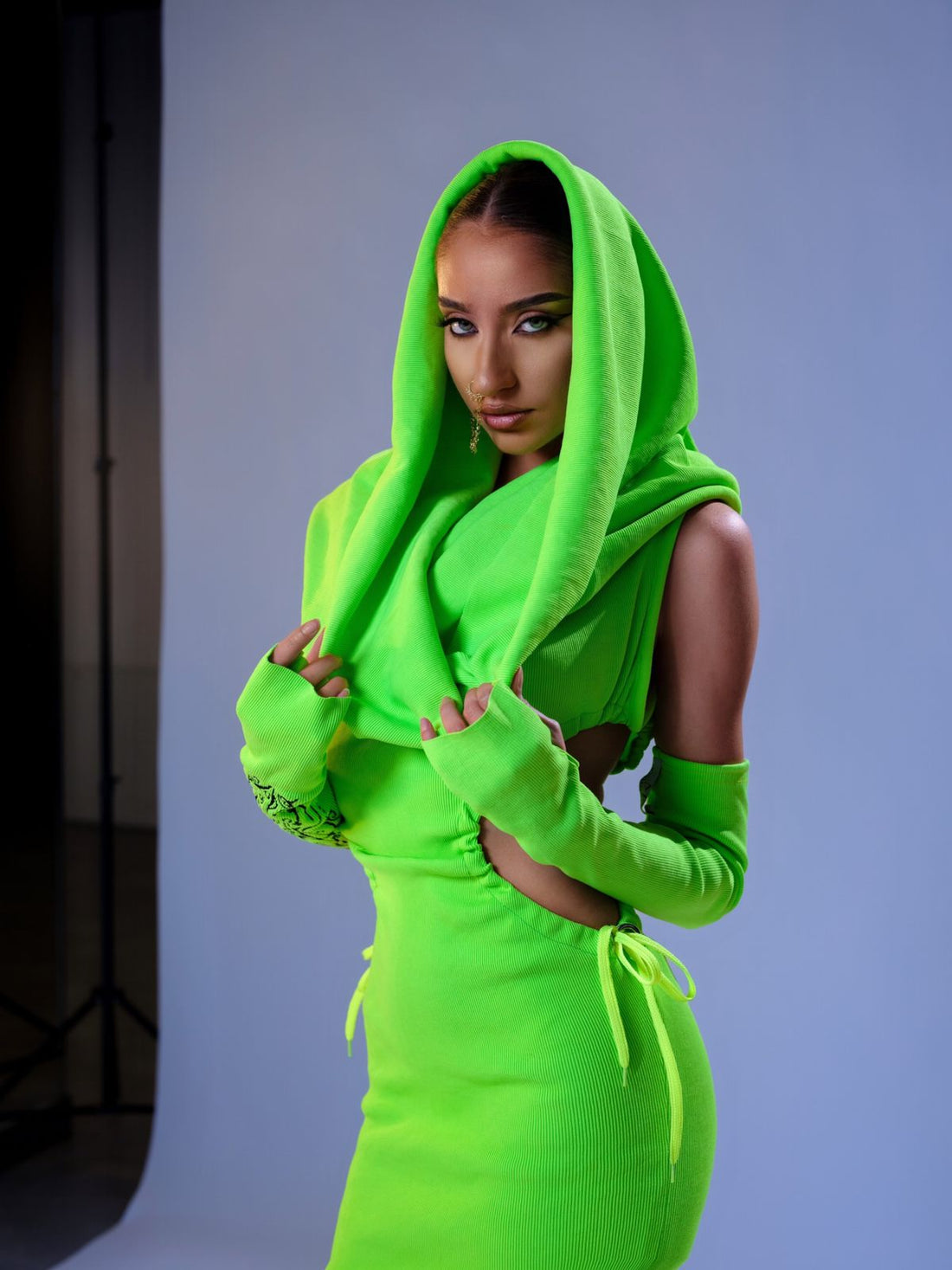 dress neon green Cheyenne Green Neon Evening Dress M / Green Neon