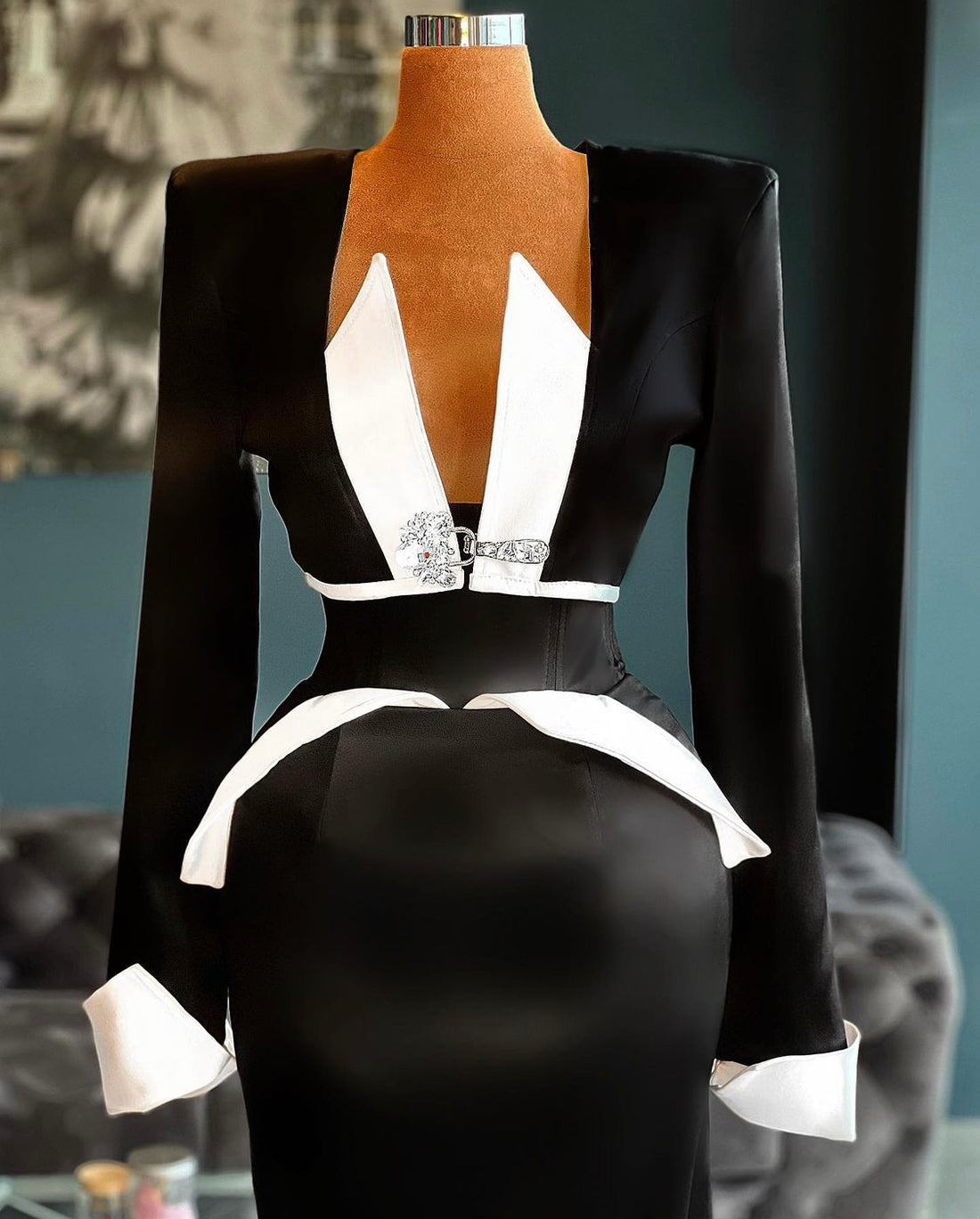 Fernanda Luxury Black Evening Dress