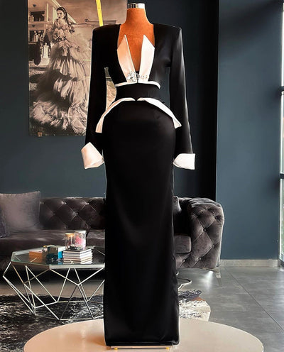 Fernanda Luxury Black Evening Dress