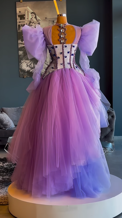 Harlee Ruffled Tulle Prom Dress
