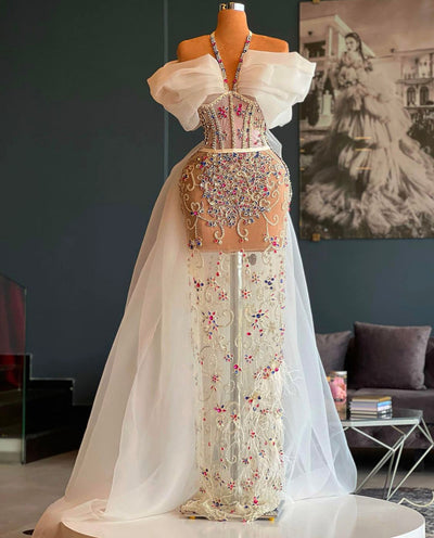 Karla Princess Beaded Crystals Evening Dress