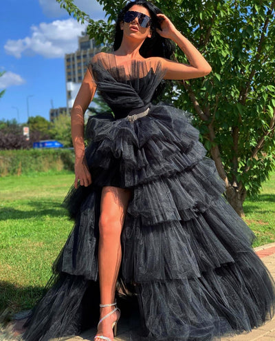 Yaretzi Black Beautiful Off shoulder Evening Dress