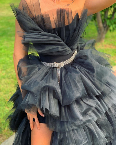 Yaretzi Black Beautiful Off shoulder Evening Dress