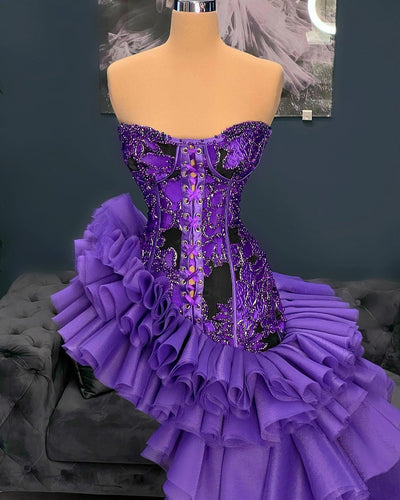 Skay  Purple Off Shoulder Evening Dress
