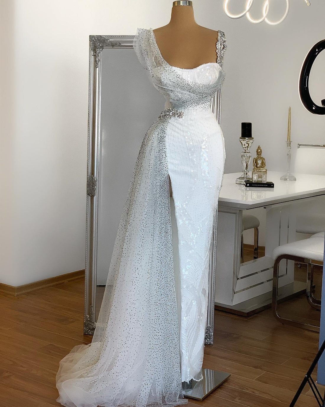 Aitana White Beautiful Evening Dress XS / White