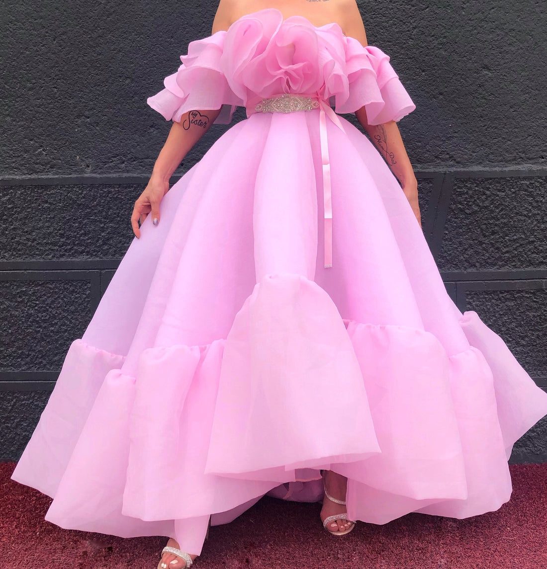 Carmen Beautiful Pink Evening Dress