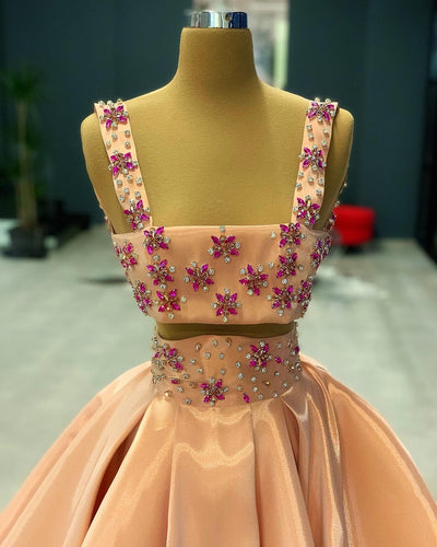 Diana Beautiful Pink 2-Piece Evening Dress