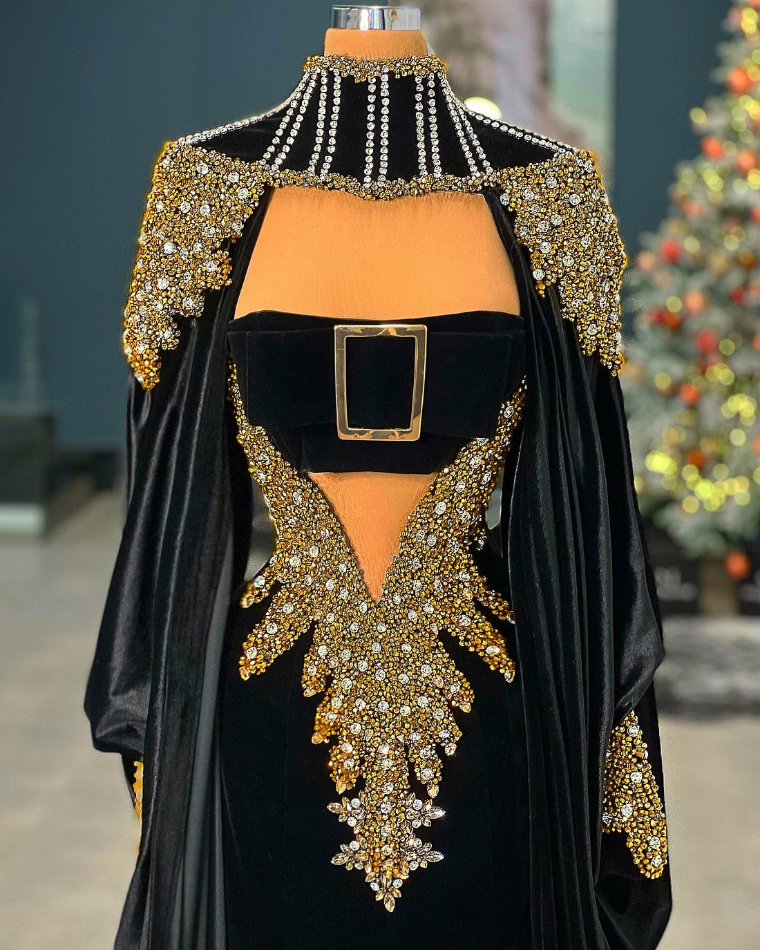 Mallory Luxury Black Evening Dress