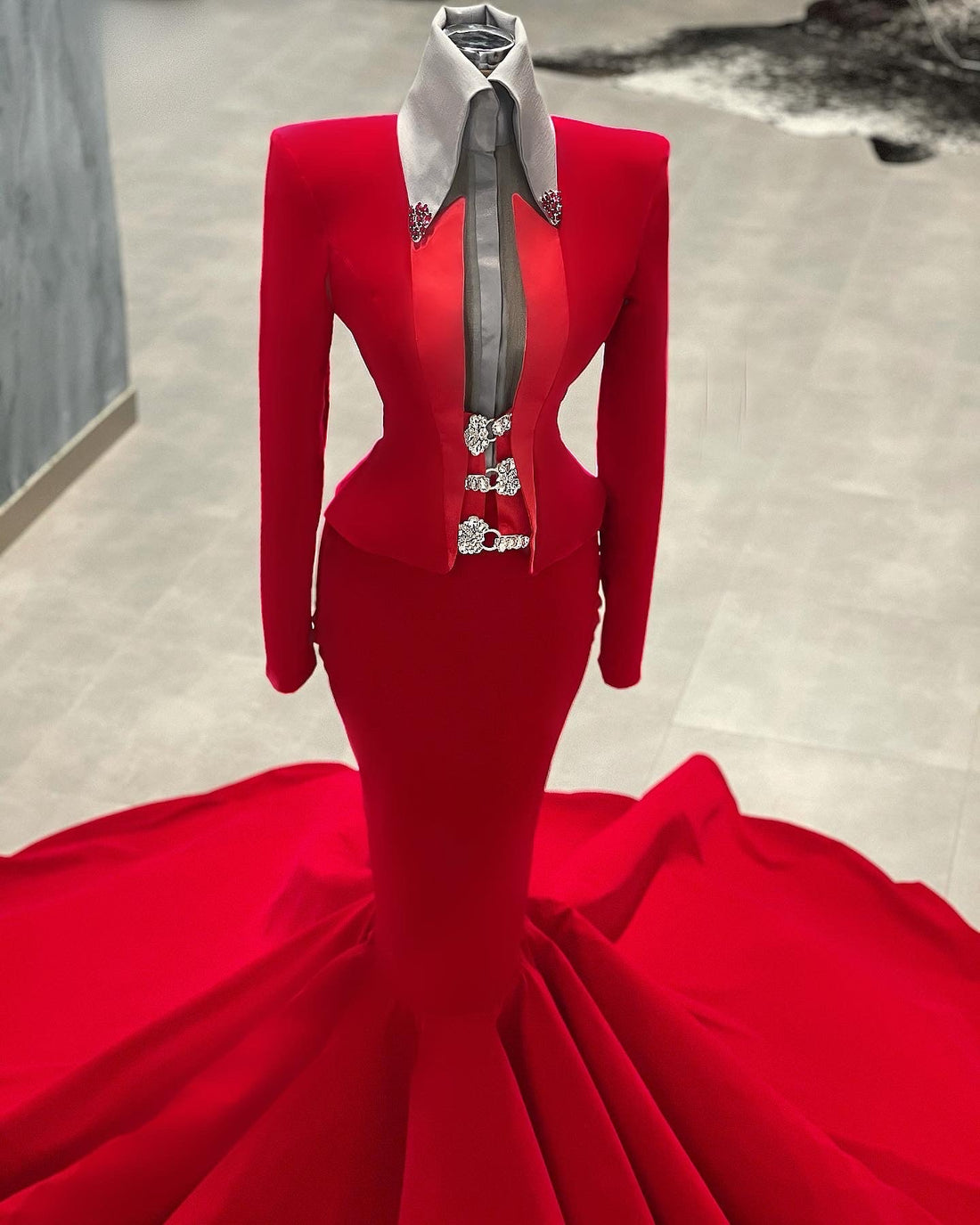 Oaklee Red Elegant Evening Dress