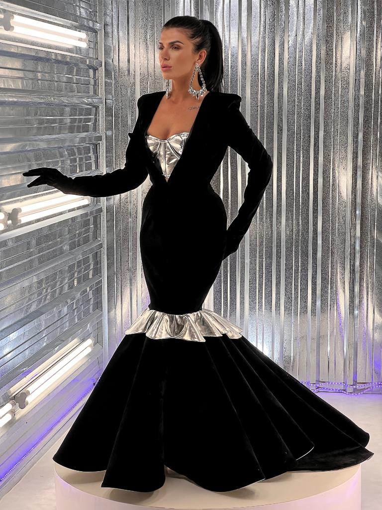 Paola Luxury Black Evening Dress