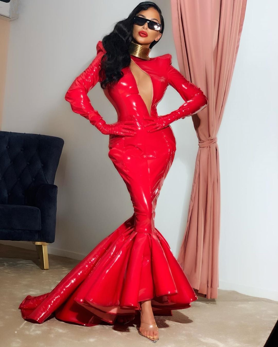 Raelyn Red Elegant Evening Dress