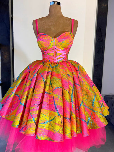 Lara Elegant Multicolour Evening Dress