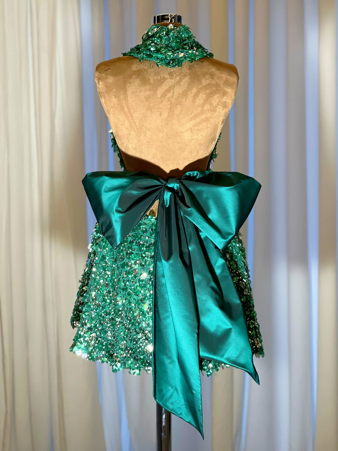 Maliyah Elegant Green Backless Evening Dress