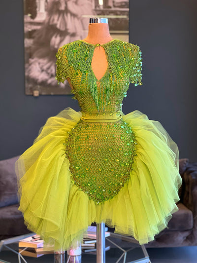 Carolyn Elegant Green Evening Dress