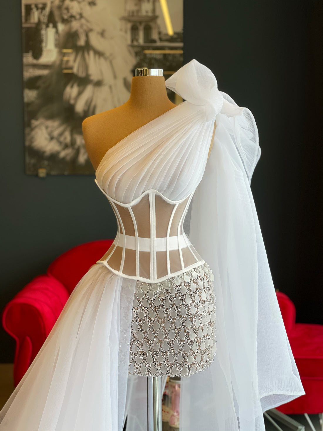 Jazmin Beautiful White  Evening Dress