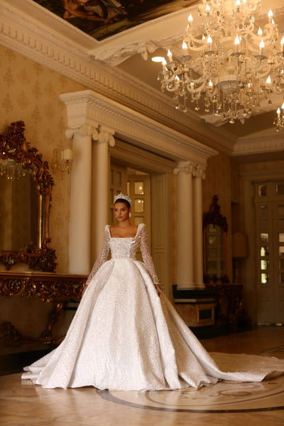 Araceli Elegant Long Sleeves White Wedding Dress