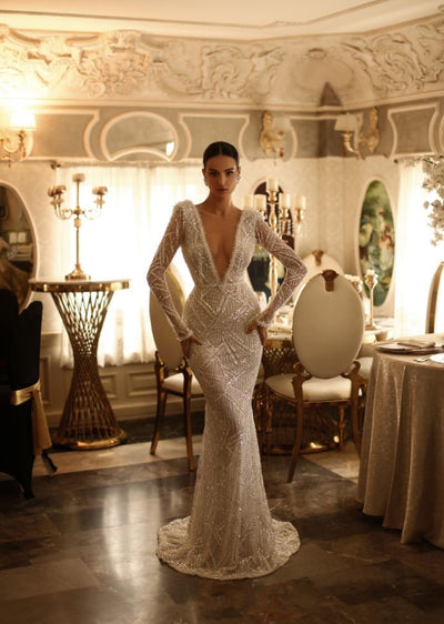 Anika Elegant  Long Sleeves White Wedding Dress