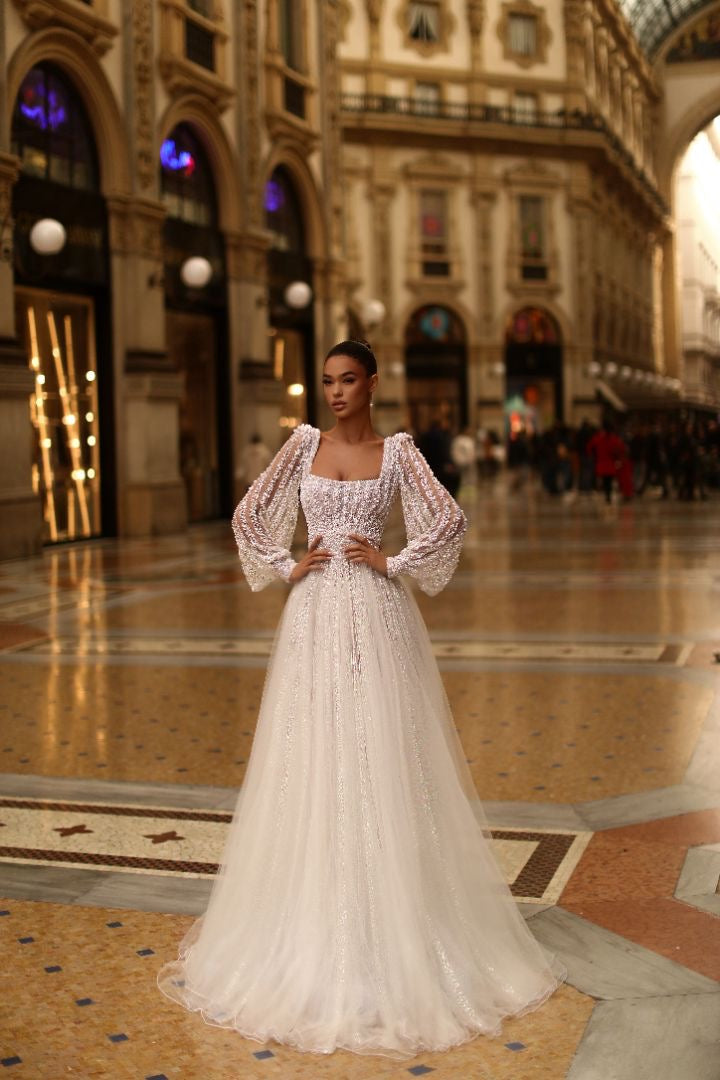 Kailani Beautiful Long Sleeves White Wedding Dress