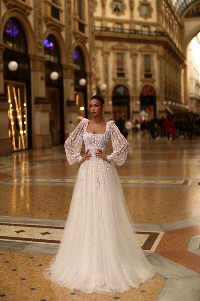Kailani Beautiful Long Sleeves White Wedding Dress