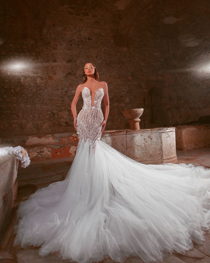 Aliza Elegant Off-Shoulder White Wedding Dress
