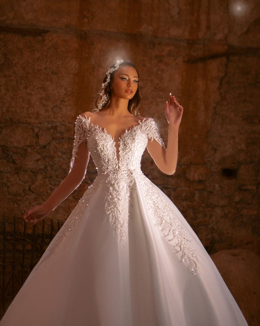 Amanda Floral Lace Wedding Dress